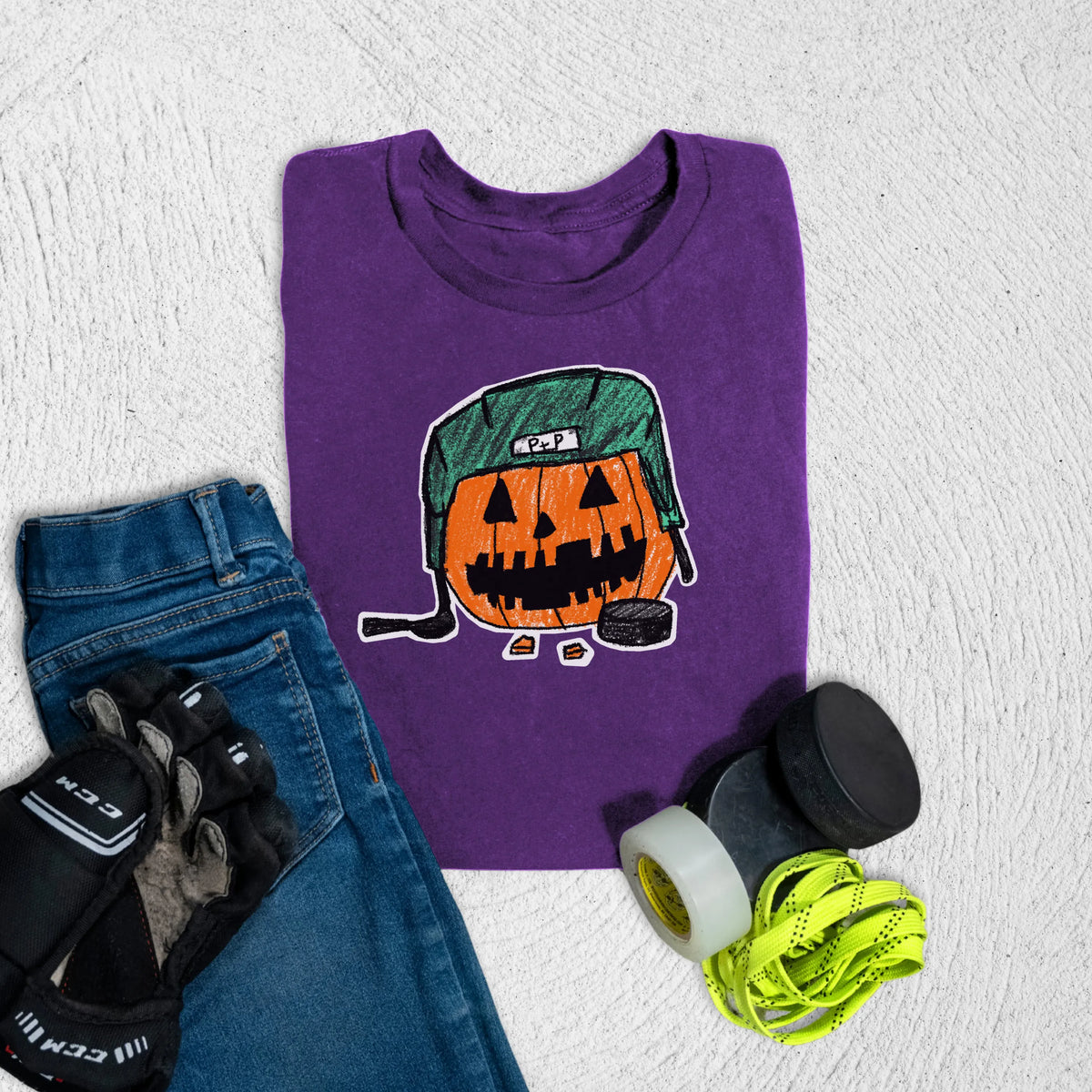 Youth Penalty Box Pumpkin T-Shirt S / Team Purple Kids clothes
