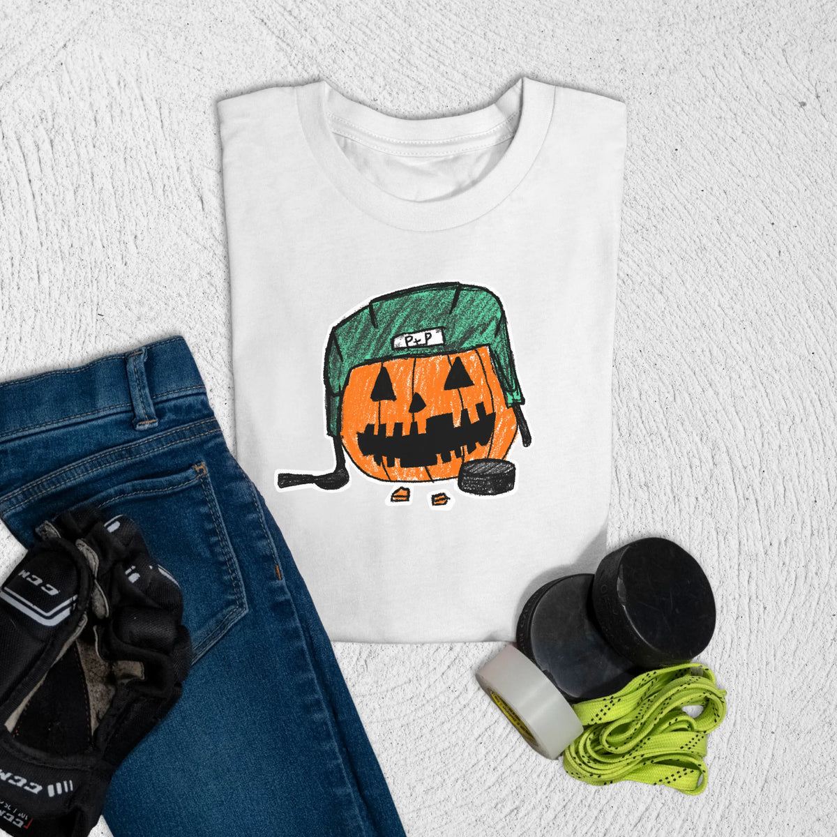 Youth Penalty Box Pumpkin T-Shirt S / White Kids clothes