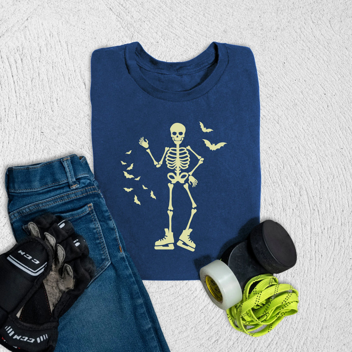 Youth SkeleSkater T-Shirt S / Navy Kids clothes