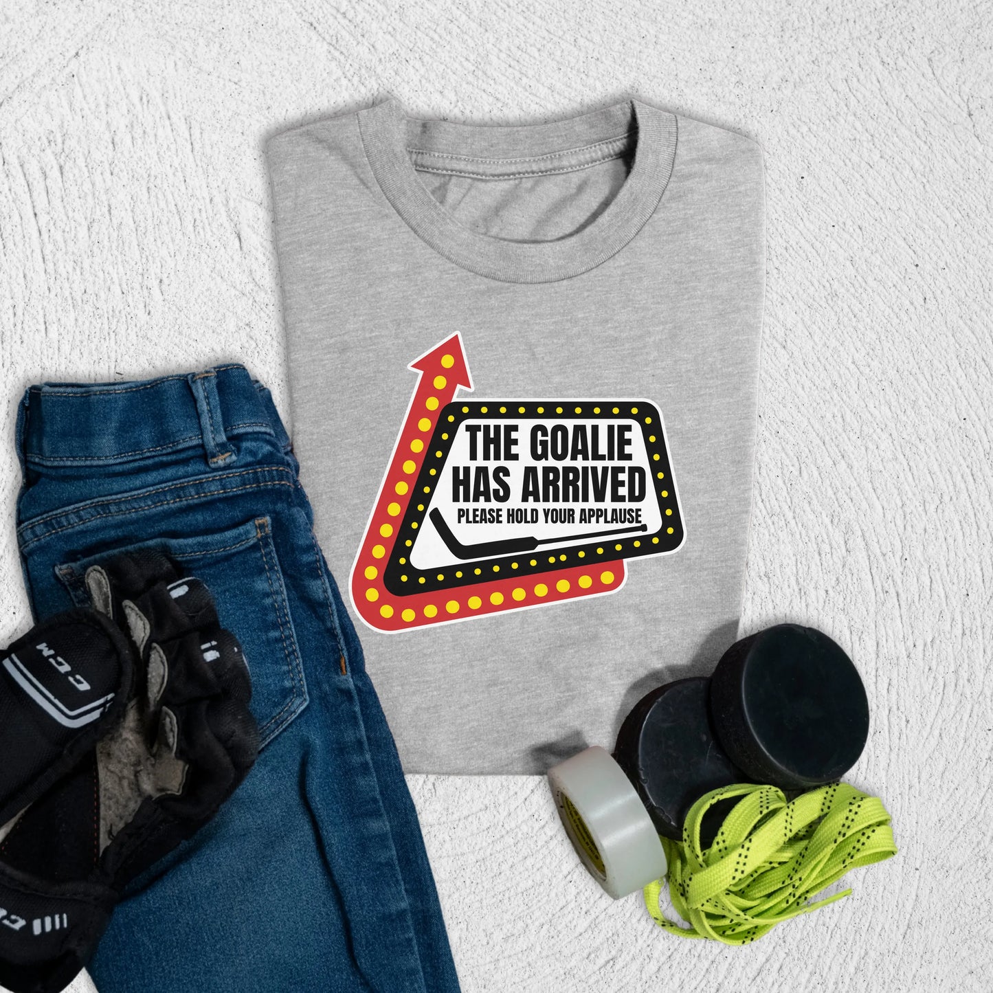 Youth The Goalie Has Arrived T-Shirt S / Athletic Heather Kids clothes