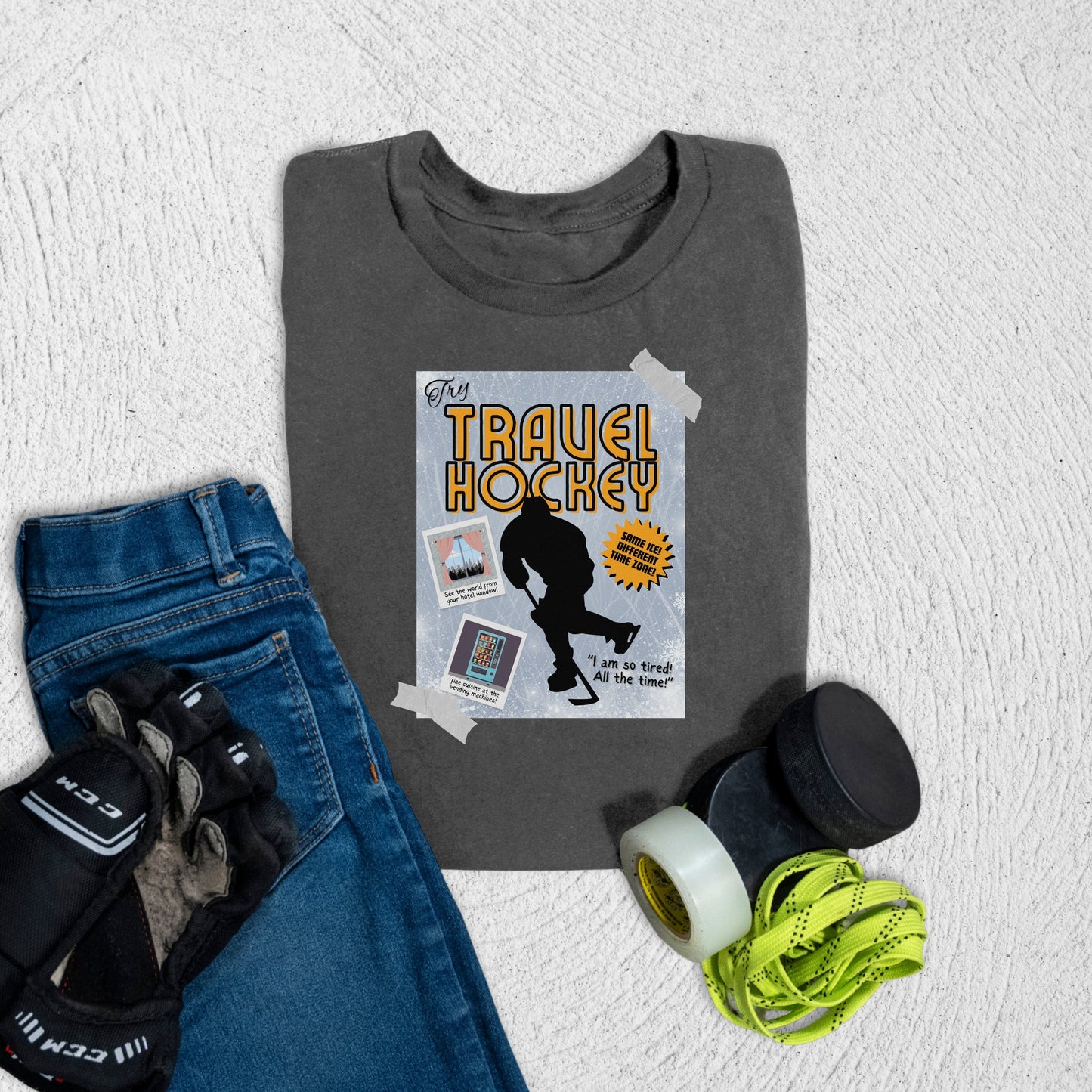 Youth Travel Poster T-Shirt Asphalt / S Kids clothes