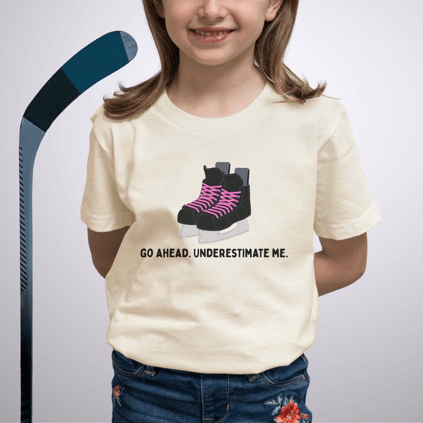 Youth Underestimate Me Skates T-Shirt Natural / S Kids clothes